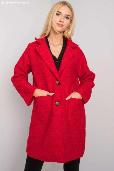Női piros Polli kabát zsebekkel