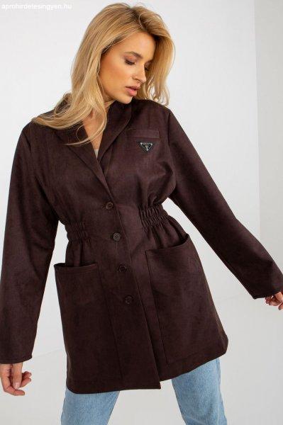 Női kabát stílusú kabátmodell 12819 barna