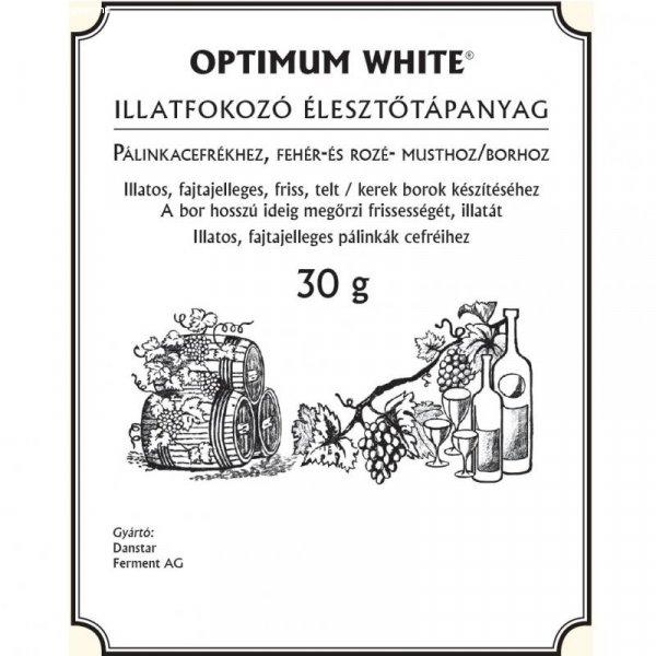 Optimum White 30 G  Illatfokozó Élesztő Tápanyag Pálinkacefrékhez, Borhoz,
Fehér És Rozé Musthoz