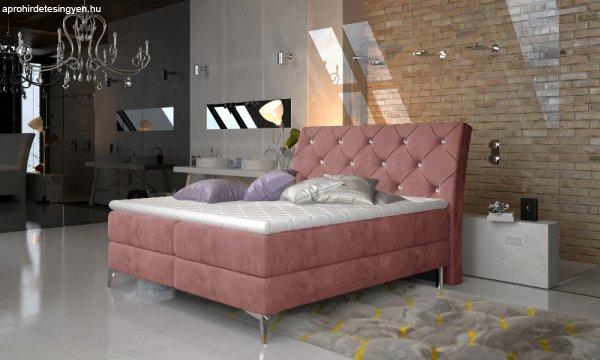 Adel 180x200 boxspring ágy matraccal rózsaszín