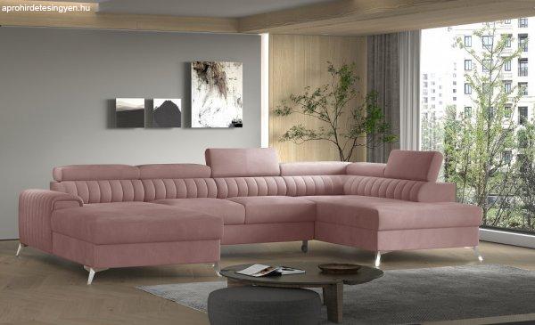 Lacante ágyfunkciós U alakú ülőgarnitúra jobbos rózsaszín