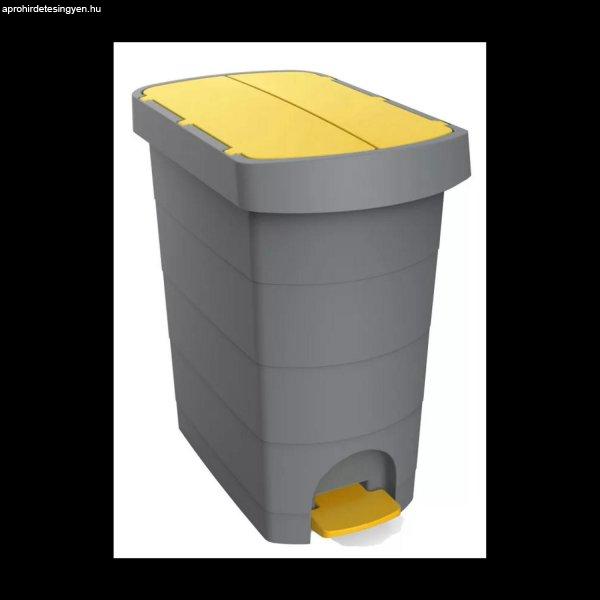 Szemetes kuka pedálos műanyag 60 literes Pelikán Slim eco fém színű sárga
tetővel