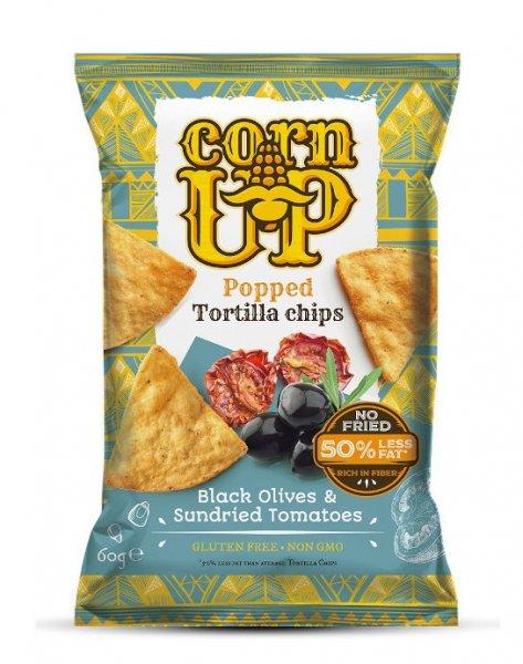 Corn Up tortilla chips fekete olivabogyó és paradicsom ízű 60 g