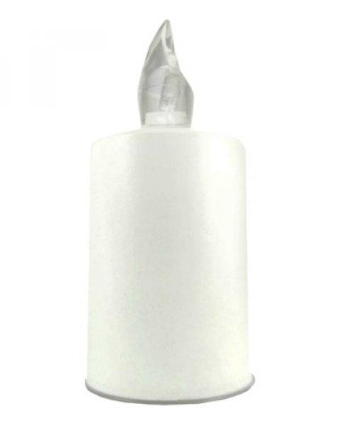 LED mécses fehér gyertya - átlátszó láng - elemmel