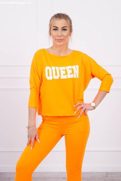 Szabadidő szett Queen felirattal modell 66977 neon narancssárga