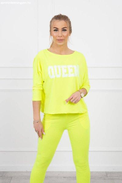 Szabadidő szett Queen felirattal modell 66977 neon sárga