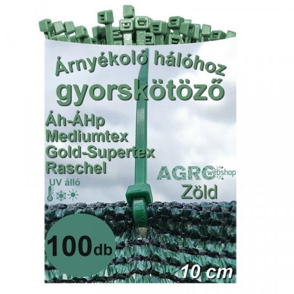 Zöld Gyorskötöző 100 db 10 cm - Árnyékoló Hálóhoz Műanyag Kötegelő
Bilincs - Ts1236100G -