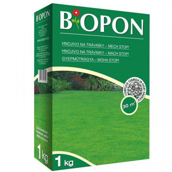 Biopon Moha-stop Gyepműtrágya 1kg  Biopon Granulátum 30 M2-Re Elegendő
Többkomponensű Professzionális Ásványi Tápanyag Gyephez - B1049