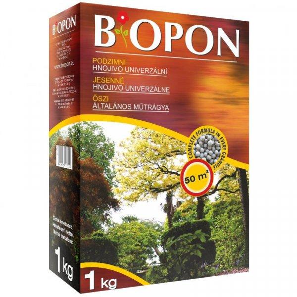 Biopon Őszi Általános Műtrágya 1kg  Biopon Granulátum 50 M2-Re Elegendő
Többkomponensű Professzionális Ásványi Tápanyag Növényekhez - B1076