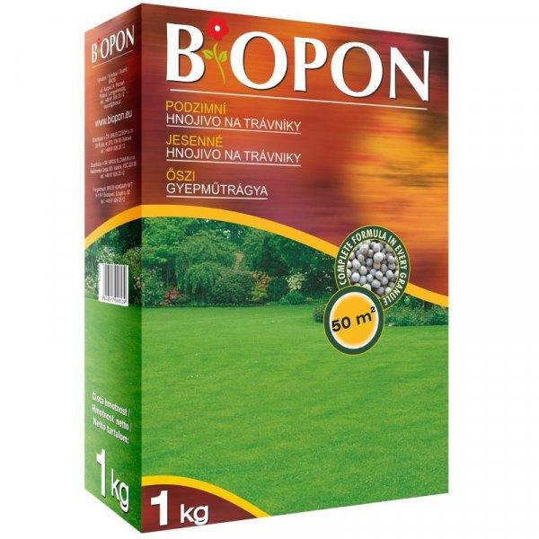Biopon Őszi Gyepműtrágya 1kg  Biopon Granulátum 50 M2-Re Elegendő
Többkomponensű Professzionális Ásványi Tápanyag Fűgyepre - B1077