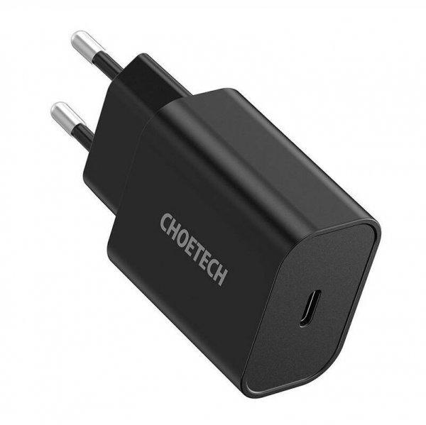 Hálózati töltő Choetech USB-C, 20W (fekete)