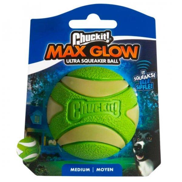 Chuckit! Ultra Squeaker labda M 1 db Max Glow