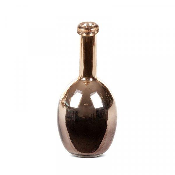 Dalia üveg váza Barna/arany 10x10x24 cm