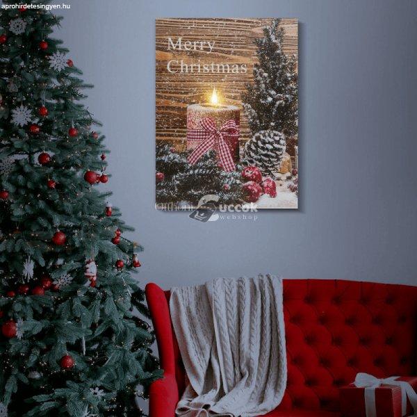 Karácsonyi LED fali hangulatkép, 40x30 cm