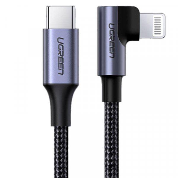 Lightning to USB-C 2.0 Angled Cable UGREEN US305, 3A, 1.5m