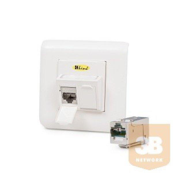 KELine 601120-UP + KEJ-C6A-S-HD(2) Modulo45 süllyesztett aljzat, Kategória 6A,
2xRJ45/s csatlakozóval