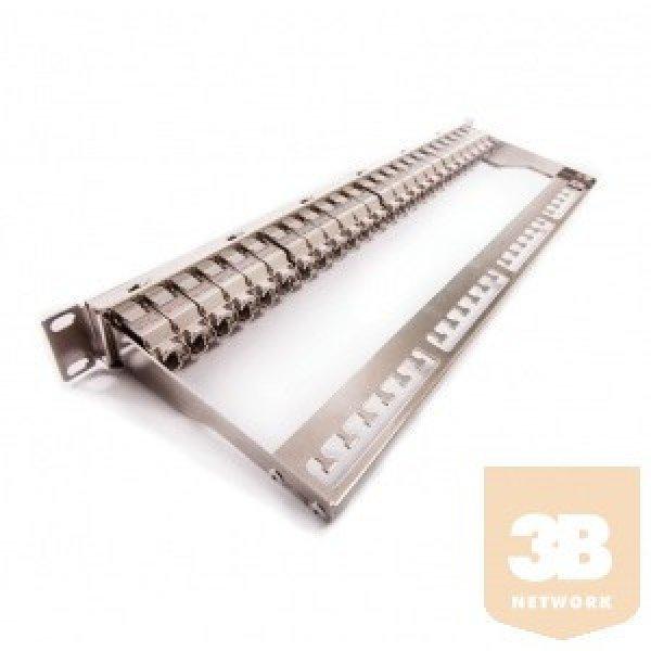 KELine KEP-C6A-S-10G-NP Patch panel , Kategória 6A, 24xRJ45/s, ezüst,
csatlakozókkal, 1U