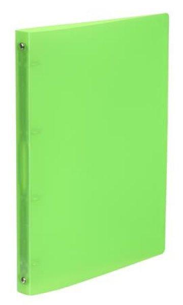 Gyűrűs könyv, 4 gyűrű, 25 mm, A4, PP, VIQUEL "Propyglass", zöld