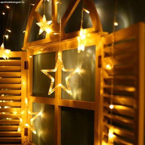 Chain MagicHome karácsonyi függöny, 138x LED meleg fehér, csillagokkal,
230V, 8 funkció, világítás, L-220x60/90 cm