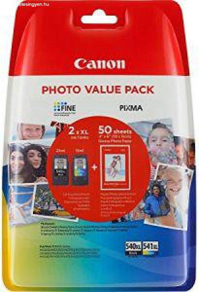 Canon PG-540L/CL-541XL fekete/színes eredeti tintapatron multipack +
fotópapír