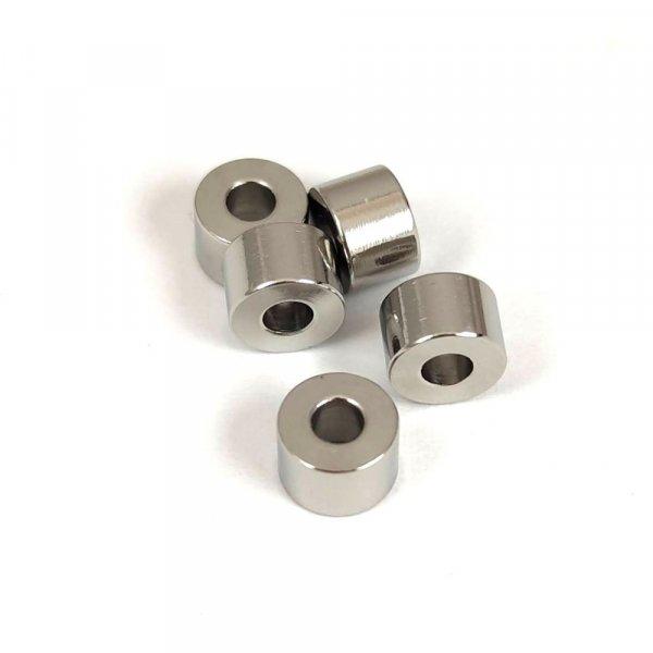Rozsdamentes acél - henger gyöngy - 6x4mm