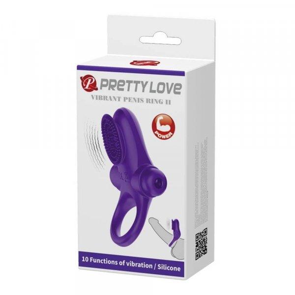  Pretty Love Vibrant Penis Ring 2 Purple 