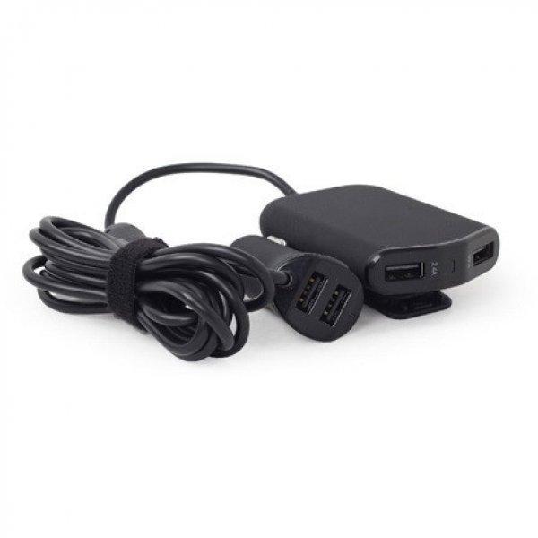 Gembird univerzális autós töltő adapter (4-port front and back seat car
charger, 9.6 A)