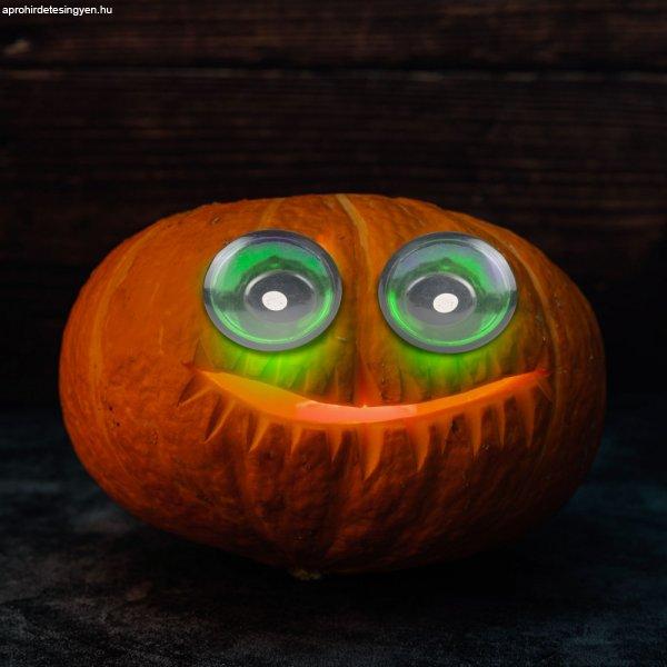 Halloween-i ijesztő szempár - zöld LED-es - elemes (58195A)