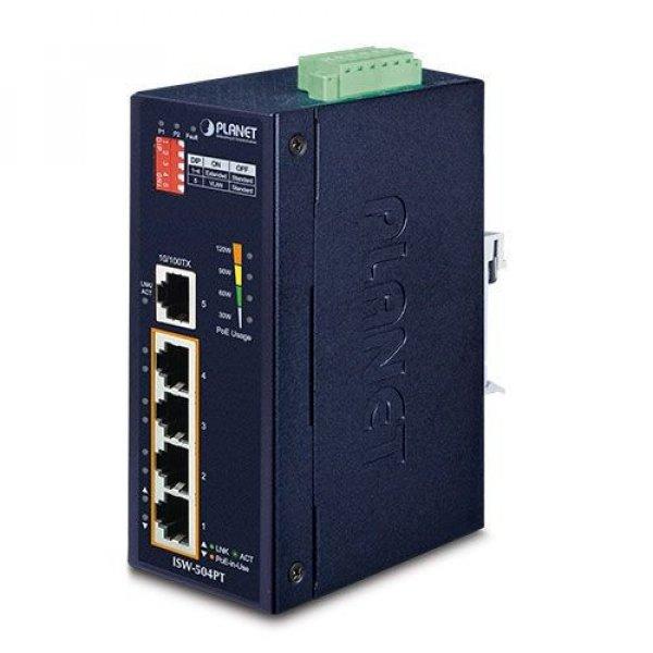 Planet - Planet ISW-504PT IP40 Industrial PoE switch