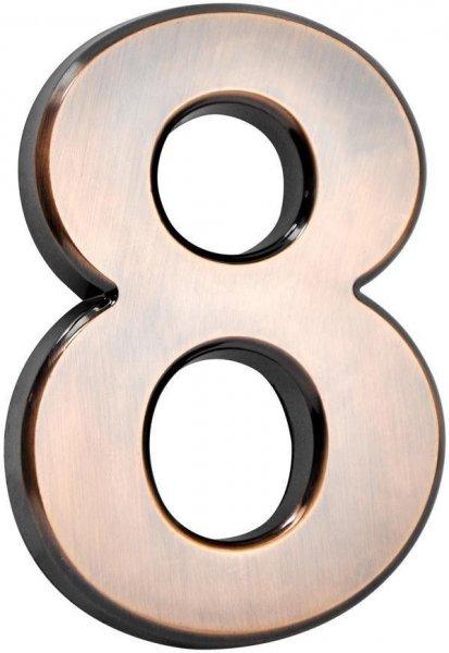 Číslo MagicHome '8', domové, s lepiacou páskou, bronzové, 70x100
mm, ABS
