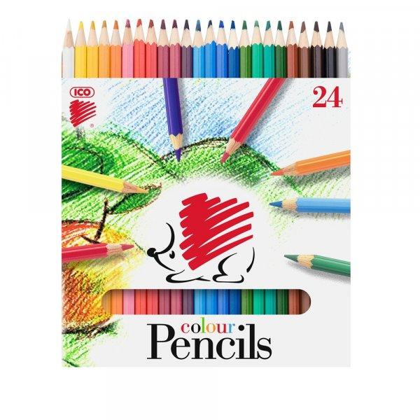 Színes ceruza készlet, hatszögletű Süni Ico 24 klf. szín 