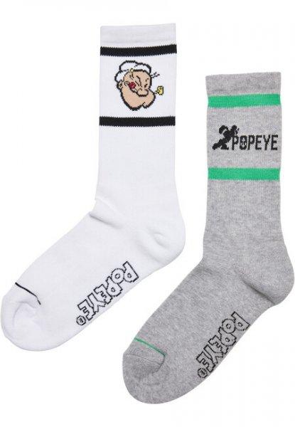 Mr. Tee Popeye Socks 2-Pack heathergrey/white