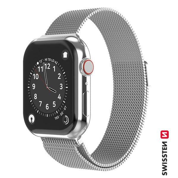 Swissten Milanese Loop karpánt  Apple Watch 42-44, ezüst