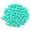 Cseh prselt goly gyngy - Milky Turquoise Green - 3mm