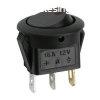 Kapcsol 12V piros vilgt LED Fekete