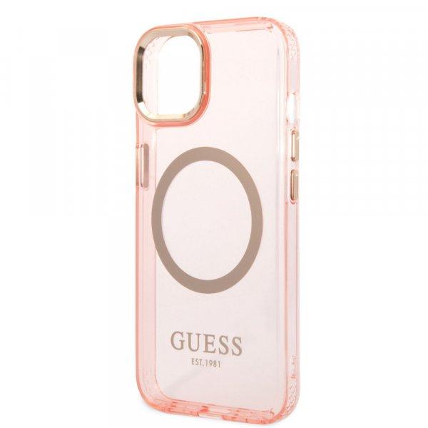 Guess Apple iPhone 14 (6.1) Translucent MagSafe hátlapvédő tok pink
(GUHMP14SHTCMP)