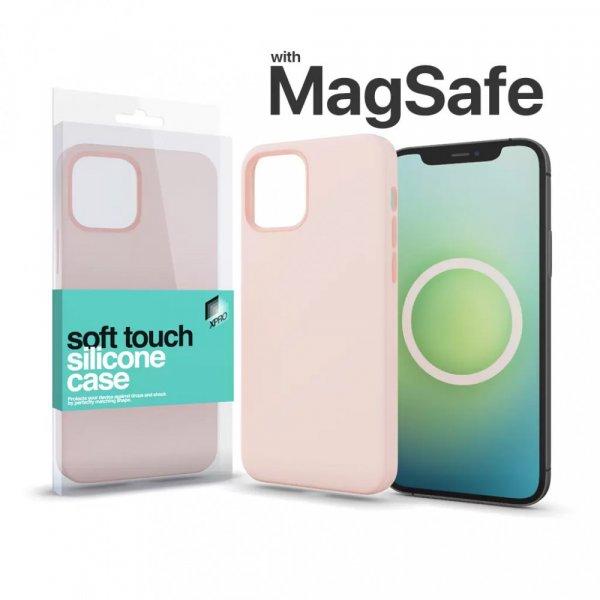 XPRO™ MagSafe rögzítésű Soft Touch Szilikon tok Apple Iphone 14 Pro
készülékhez - krétarózsaszín