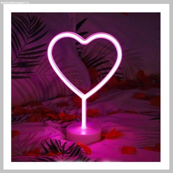 Szív LED dekorfény pink x0728