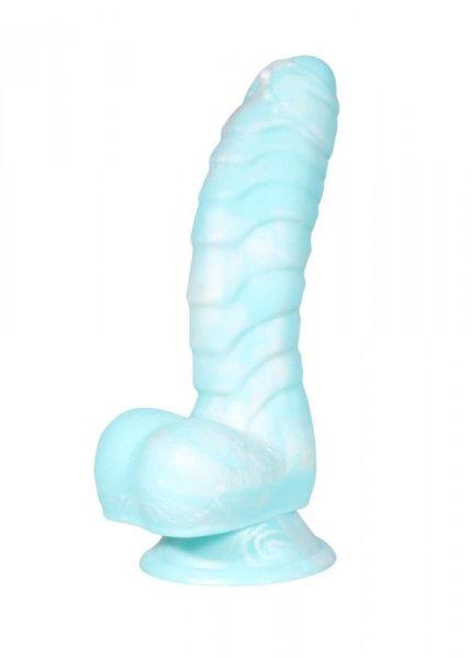 OgazR Sea Serpent - barázdált dildó - 17 cm (kék-fehér)