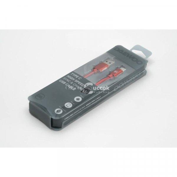 Daewoo USB kábel, 1 méter, C-TYPE, piros