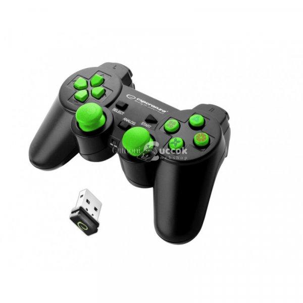 Esperanza vezeték nélküli Játékvezérlő 2.4GHZ PS3/PC USB Gladiator -
Fekete/Zöld
