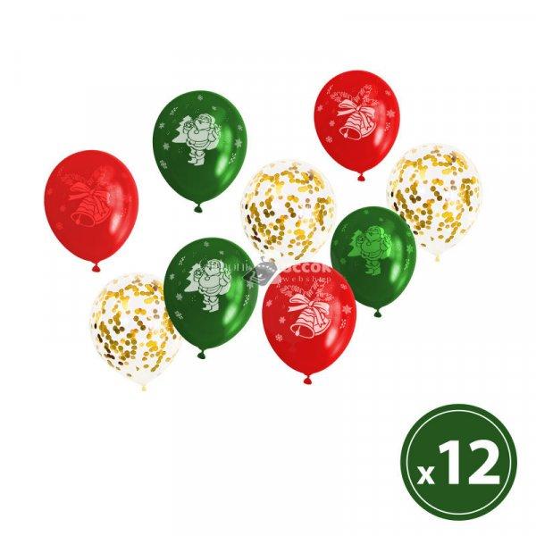 Family Lufi szett - piros, zöld, arany, karácsonyi motívumokkal - 12 db /
csomag
