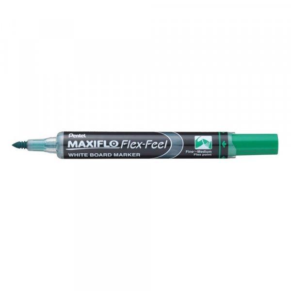 Táblamarker 1-5mm, hajlékony hegyű Pentel Maxiflo Flex Feel zöld