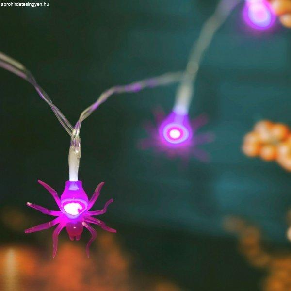 Halloween-i LED-es fényfüzér - pók
