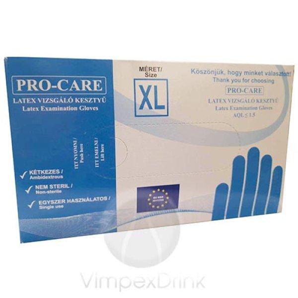 Pro-care G.kesztyű latex XL Púderes100db