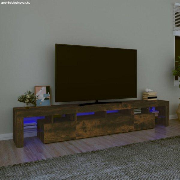 Füstös tölgyszínű TV-szekrény LED-világítással 230x36,5x40 cm