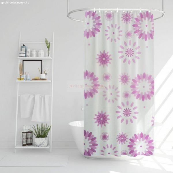 Zuhanyfüggöny - virág mintás - 180 x 180 cm