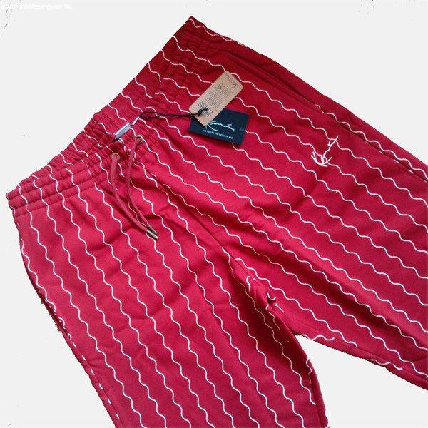 Melegíto nadrág Karl Kani Small Signature Ziczac Pinstripe Relaxed Fit
Sweatpants dark red/off white