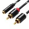 3.5mm Female to 2x RCA Male Audio Cable 2m Vention VAB-R01-B