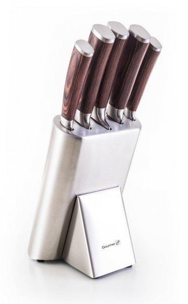 Gourmet Steely 5 db-os kés szett + rozsdamentes acél tartóval